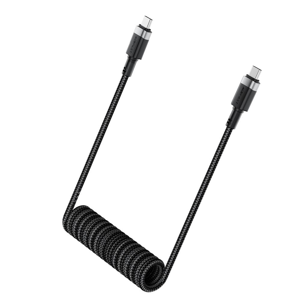 USB-C spiral cable - USB-C 480Mb/s 3A 1.2m - black