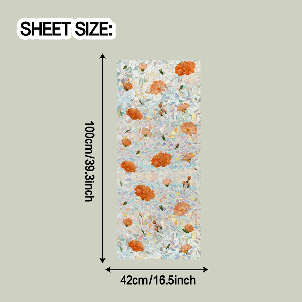 

Красочные расписанные лазером, Ослепительные цветущие цветочные украшения для дома, стеклянных дверей и окон, статические наклейки