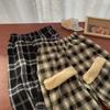 Winter Thick Plaid Pants Women Korean Fashion Warm Loose Wide Leg Trousers Student Y2K Causal High Waist Pants Outwear