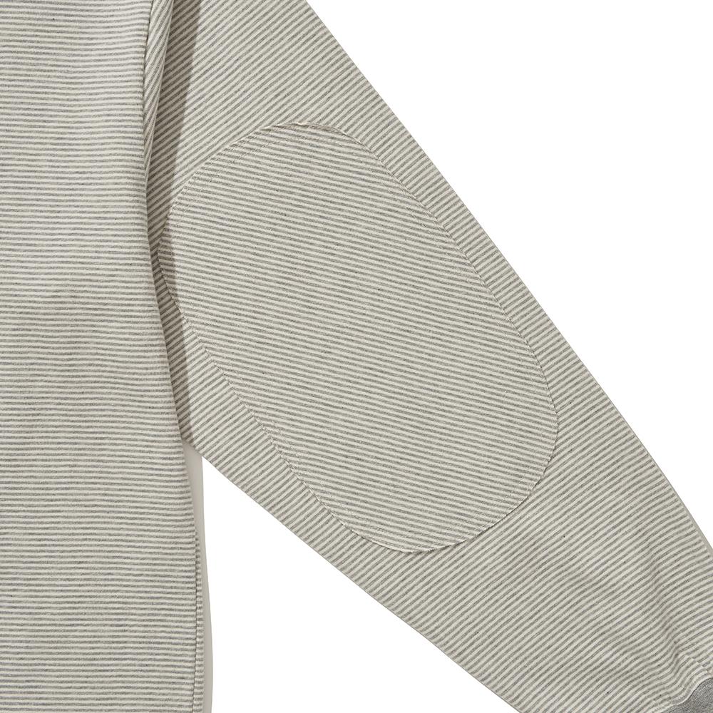 His Hander Round Patch Thin L/S T-Shirts Gray