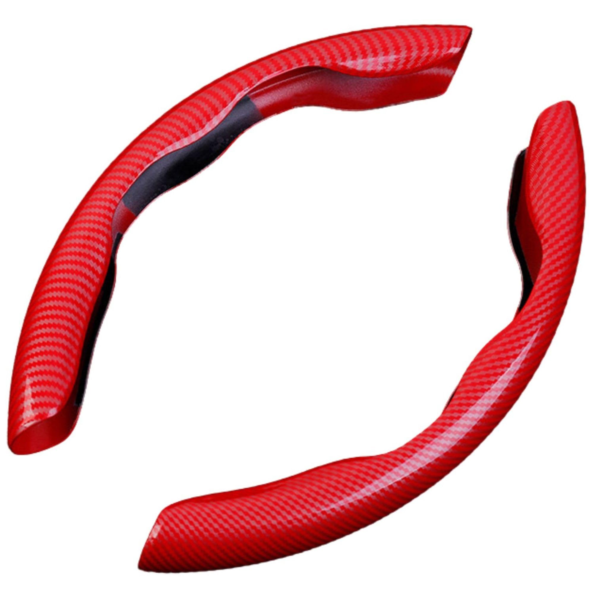 

GRmkt Чехол на руль, Ручка для руля, для автомобилей, Противоскользящий, для потных рук, Легкая установка, Детали, D-образный, Круглый, Красный