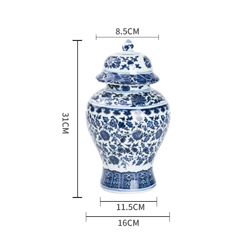 Classical Blue and White Porcelain General Jar Ceramic Candy Pots Tea Caddy Cereal Dispenser Storage Jars Cosmetic Containers