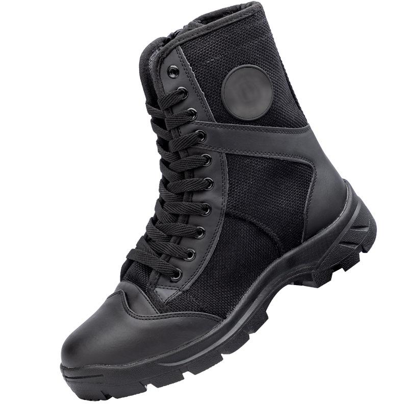 High-top Secret Service Shoes Security Training Boots Outdoor Breathable Combat Canvas Mesh Tactical Anti-skid Lightweight