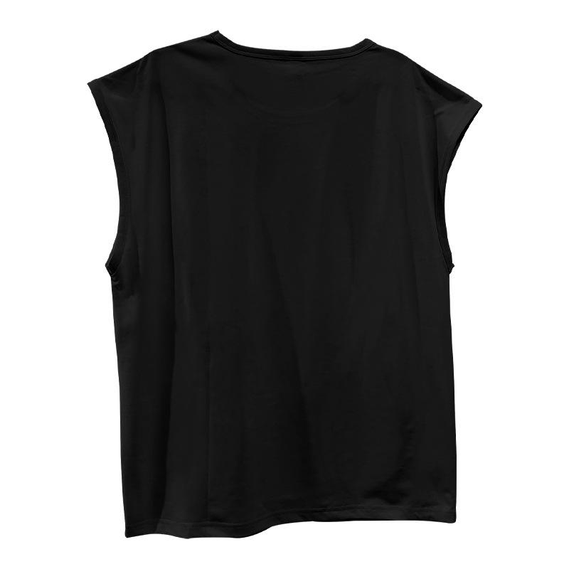 2025 Men's Summer New Sleeveless T-shirt for Youth Loose Solid Color Thin Vest