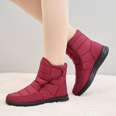 Women's Shoes with Thick Velvet Umbrella Cloth Snow Boots, Women's Warm Cowhide Sole Cotton Boots, Women's