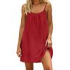 Women's Spaghetti Strap Loose Fit Mini Dress Casual Summer Solid Color Sundress