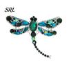 Brooch Electroplated Alloy Brooch, Dragonfly Pin with Sparkling Rhinestones Inlaid, Retro Palace Style Long Tail Design Badge for Luster Decorative