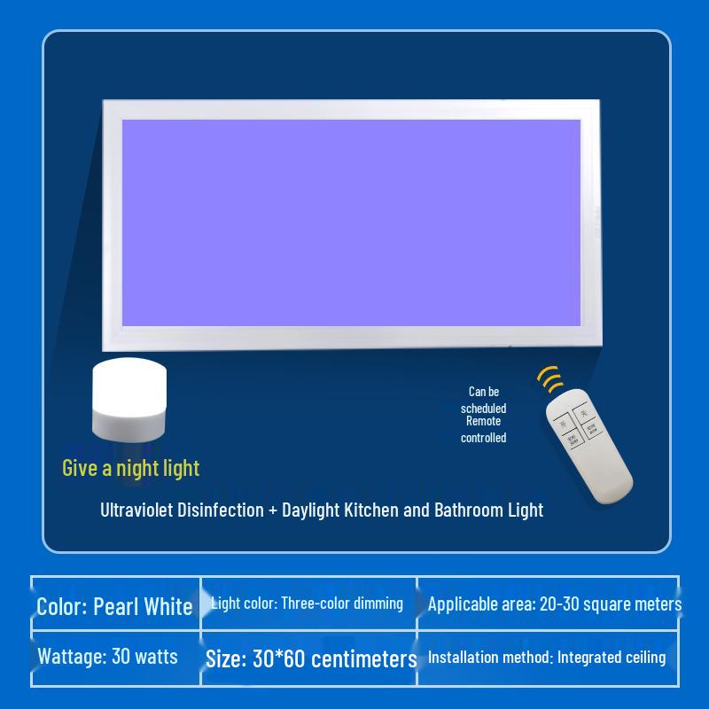 Ceiling-Mounted Ultraviolet Germicidal Panel Light for Bathroom & Kitchen
