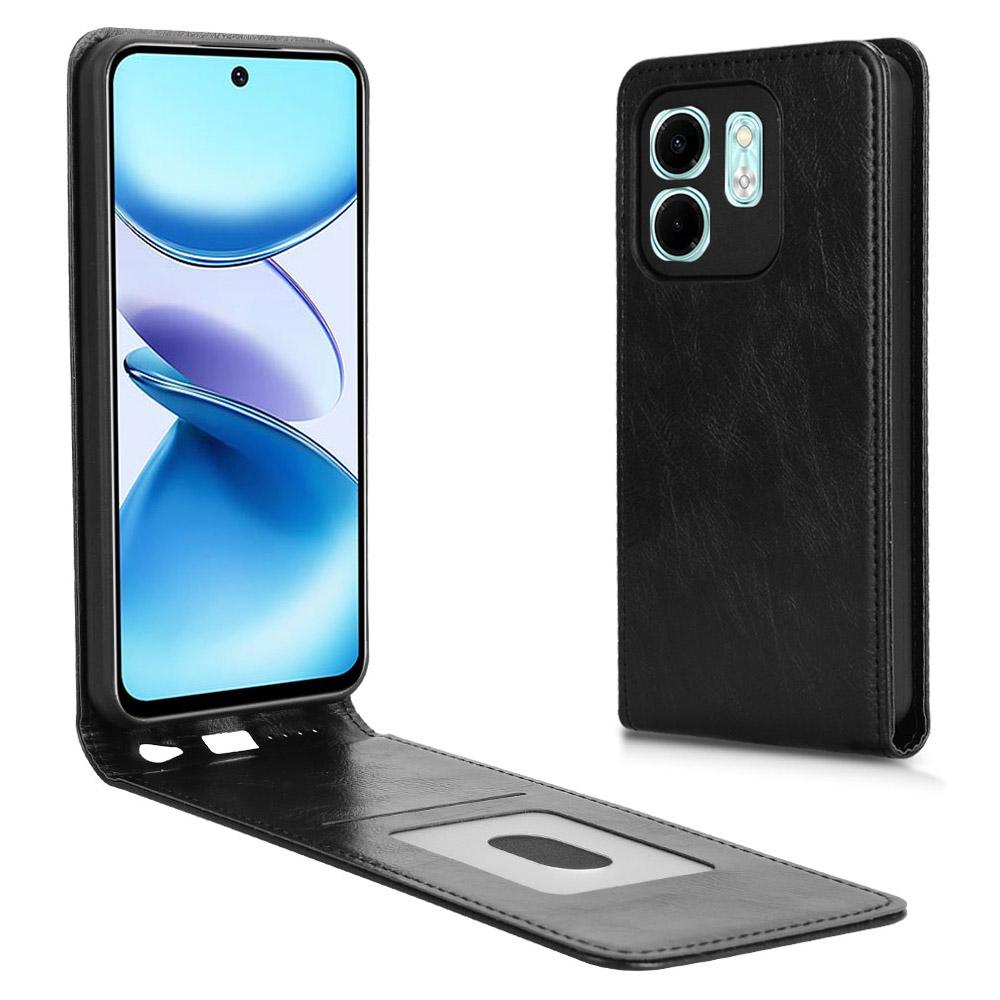 

Чехол для Infinix Hot 50i 4G X6531/Smart 9 4G X6532 со слотом для карт, магнитный кожаный чехол-книжка с вертикальным откидыванием Black