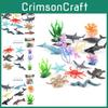 Realistisches Miniatur-Meeresbewohner-Modellset mit Delfin, Schildkröte, Krabbe, Oktopus und mehr