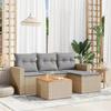 VidaXL Garden Lounge Set with Cushions 5 Pcs Beige Braided Resin 3224092