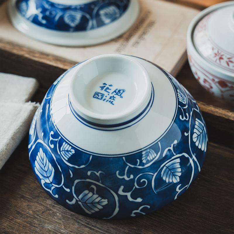 1pc Kitchen Utensil Accessories with Lid Round Bowl Household Japanese Ceramic Lid Bowl Suitable for Restaurant Household Use