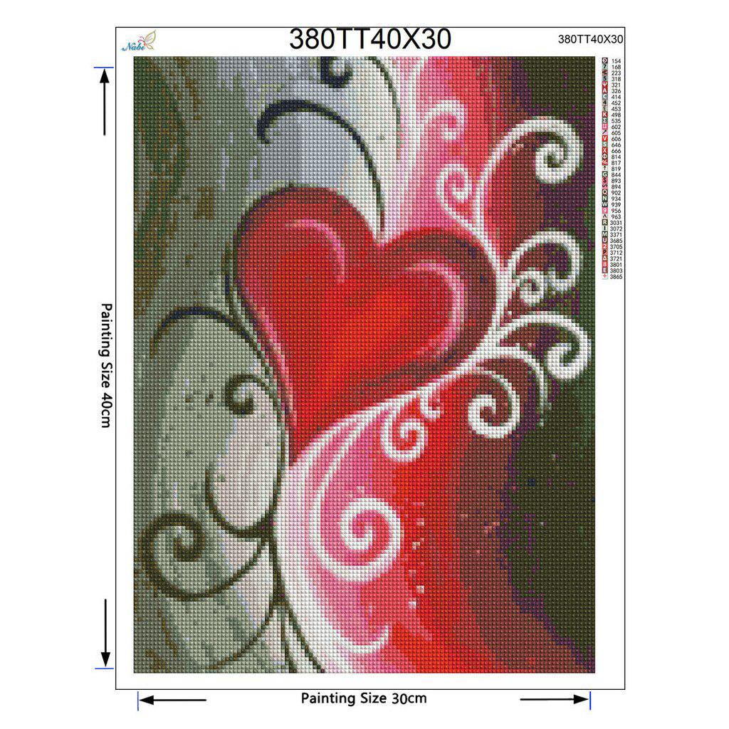 Celokulatý vrták 5D DIY diamantový obraz "Červené srdce" 3D výšivka křížovým stehem Domácí dekorační dárek