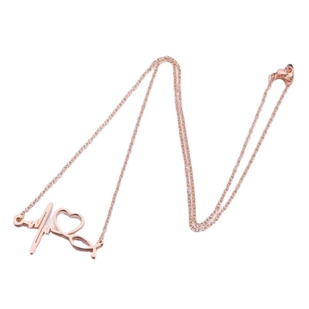 Minimalist ECG Heartbeat Design Clavicle Chain Stainless Steel Pendant Necklace for Hospital Enthusiasts and Gift