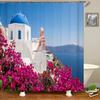 Beautiful Natural Scenery City Town Shower Curtains Bathroom Waterproof Polyester Fabric Bath Curtain Landscape Decor Curtains