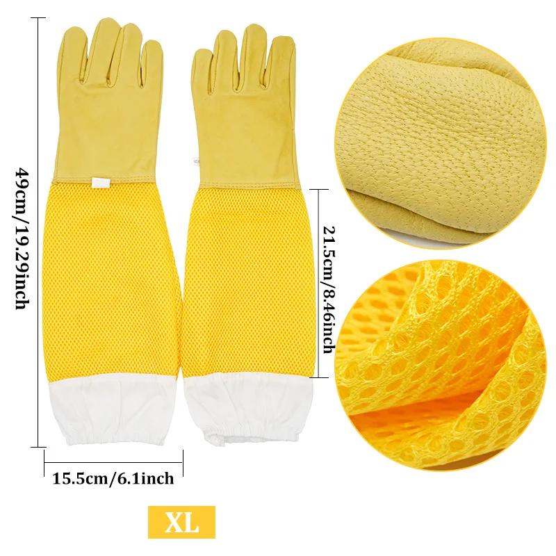 Beekeeper Gloves Protective Sleeves Ventilated Professional Anti Bee for Apiculture Beekeeper Prevent Beehive Tools