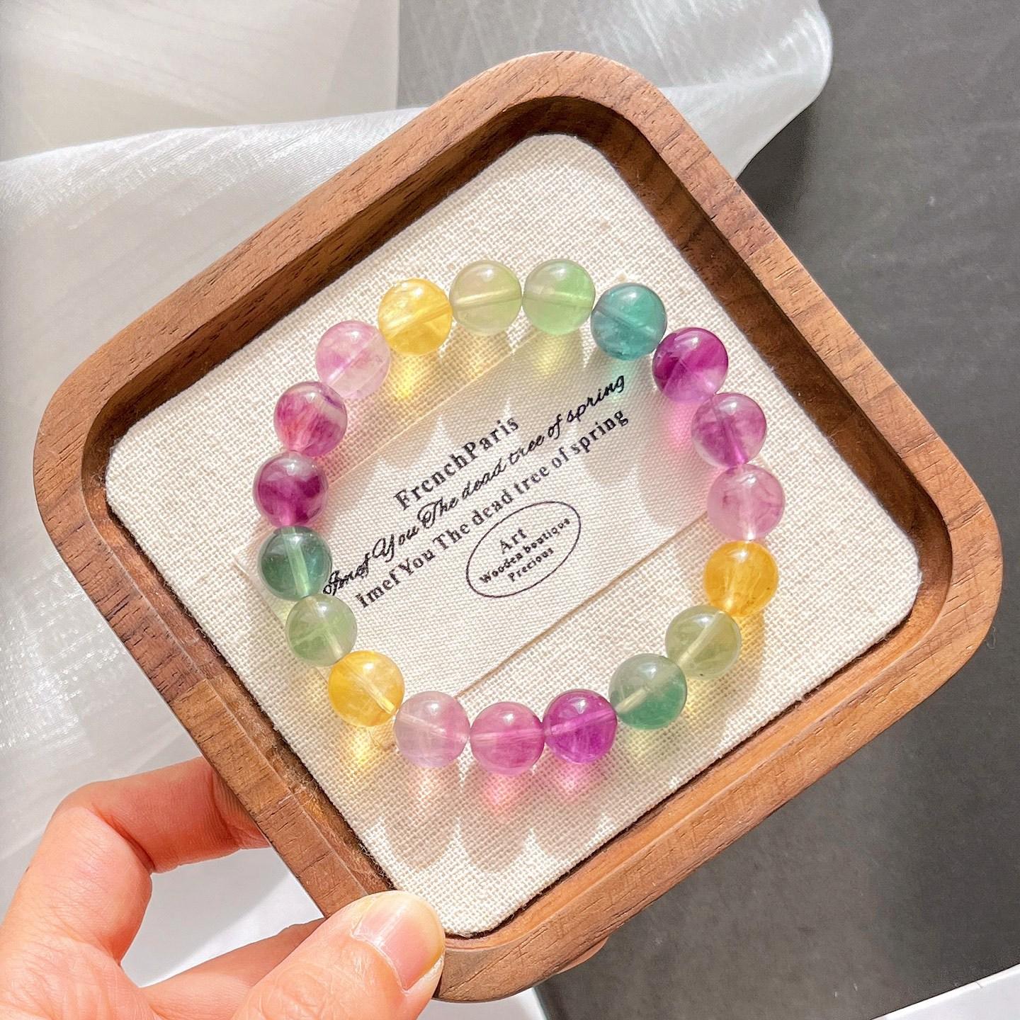 

10-11Mm High Quality Natural Fluorite Bracelet Bracelet.
