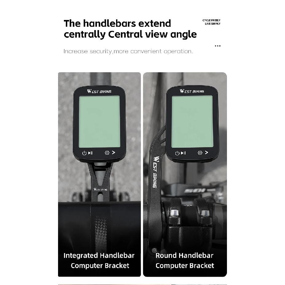 WEST BIKING Fahrradlenker Computerhalterung Nylon Halterung MTB Rennrad Lenkerverlängerung Basis für Garmin Bryton Wahoo