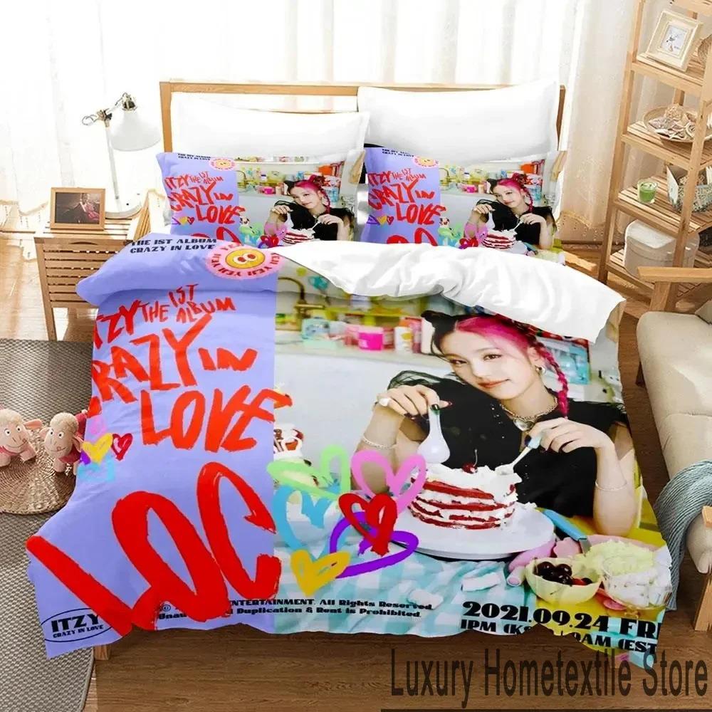 3D Print Korea ITZY LOCO Bedding Set Duvet Cover Bed Set Quilt Cover Pillowcase Comforter king Queen Size Boys Adult Bedding Set