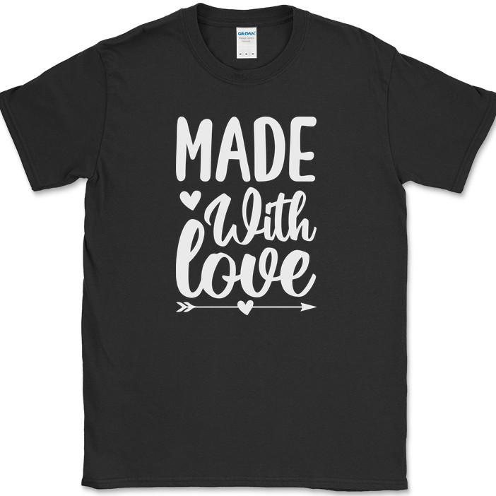 

Made With Love Crafting T-Shirt Funny Hobby Sewing Art Gift Text Tee 2XL