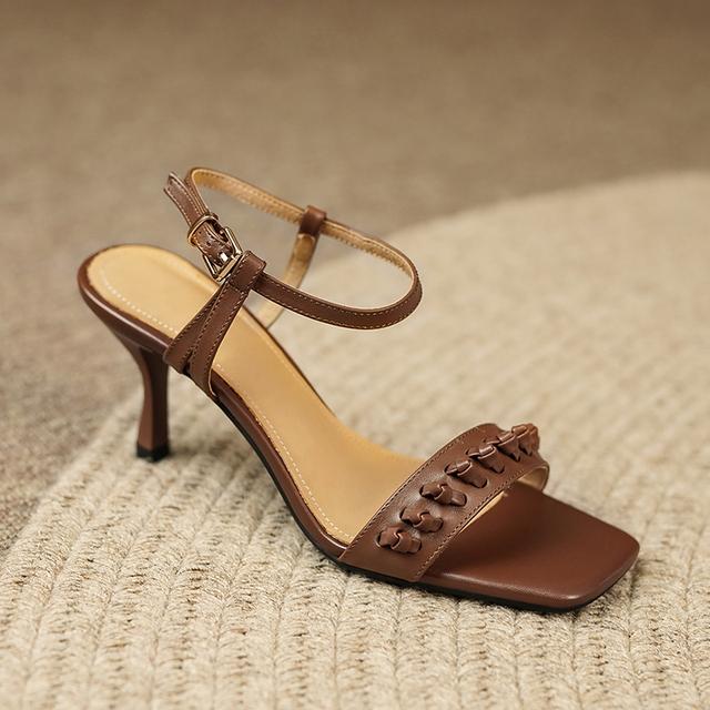 

Женская обувь, женские сандалии, туфли-лодочки, летние сандалии с открытым носком, на высоком каблуке с ремешком сзади, женская обувь, обувь для вечеринок, женские сандалии 40 коричневый