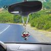 Spooky Vehicle Accessories Skull Car Hanging Ornament, Gothic Faux Pearl Chain Auto Rear Decorative Ornament for Cars View Mirror Charm, Funny