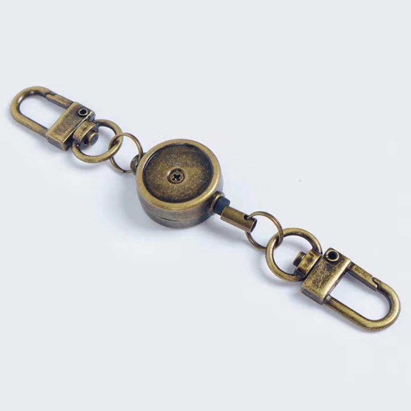 Anti-theft Retractable Key Holder Metal Easy-to-pull Buckle Rope Elastic Keychain Sporty Retractable Key Ring Nurse Accessories