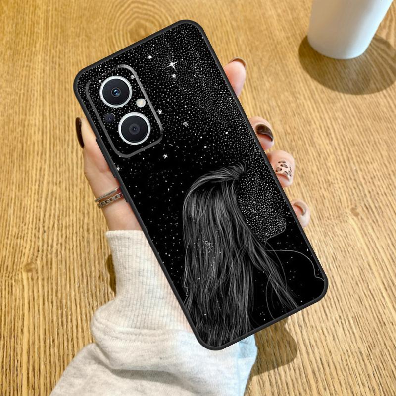 Black Aesthetic Skeleton Digital Art Funda For OPPO Reno 10 11 12 13 14 Pro 14F 13F 12F 11F 7 8 Lite OPPO Find X5 X8 X9 Pro Case