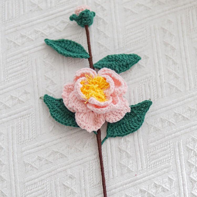 Handmade Woven Yarn Knitted Faux Flower Bouquet