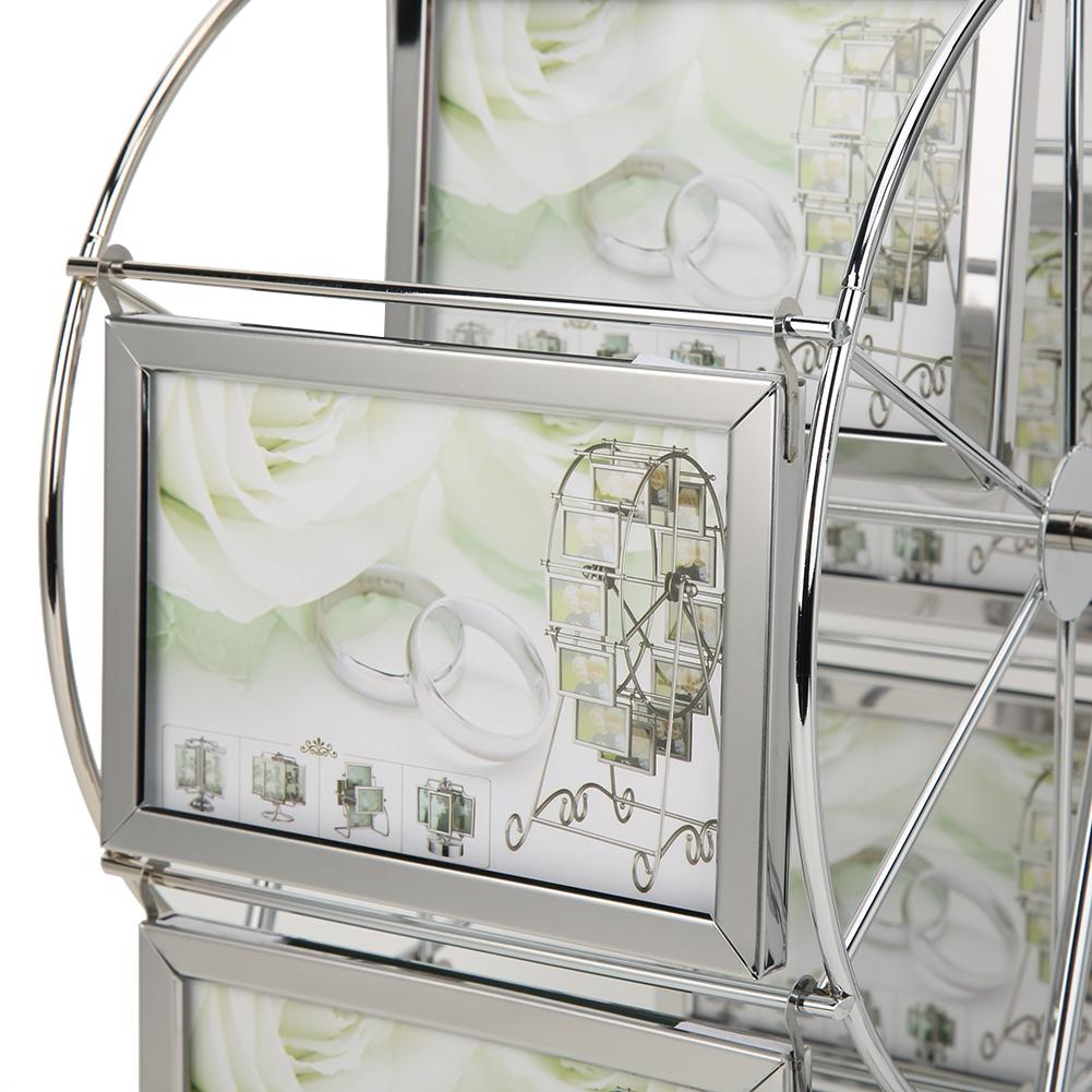 Metal Rotating Wheel Picture Photo Frame Wedding Photography Studio Decor for 5x3.5in Photo