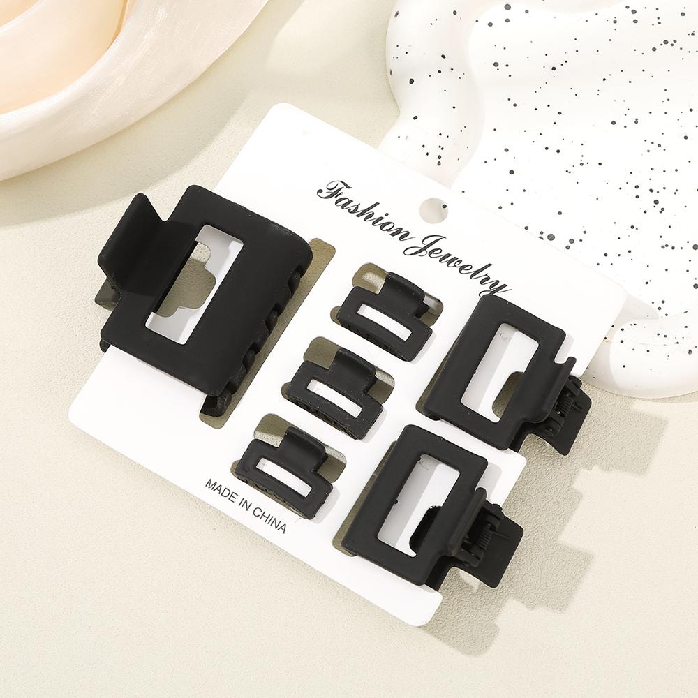 6Pcs/Set Solid Color Flower Hair Claw For Women New Simple Ponytail Hair Grip Hair Clips Hairpins Hair Accessories Headwear