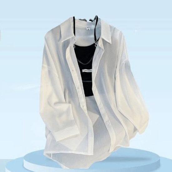 Women's Spring Summer Shirt Sheer Summer Shirt Loose Large Size Shirt