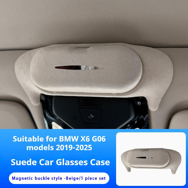 For BMW 3 5 Series X1 X3 X5 X6 X7 G20 G45 G60 G05 G06 G07 U11 Car Sunglasses Holder Suede Glasses Case Sunglasses Storage Box