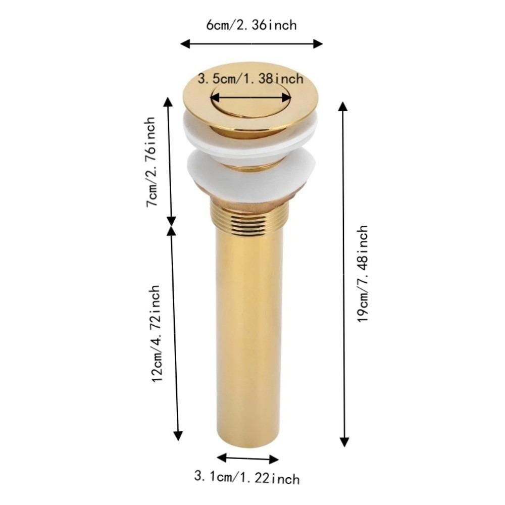 Anti Clogging Wash Basin Drain Gold Basin Drain Accessories Sink Drain Stopper Bathroom Use