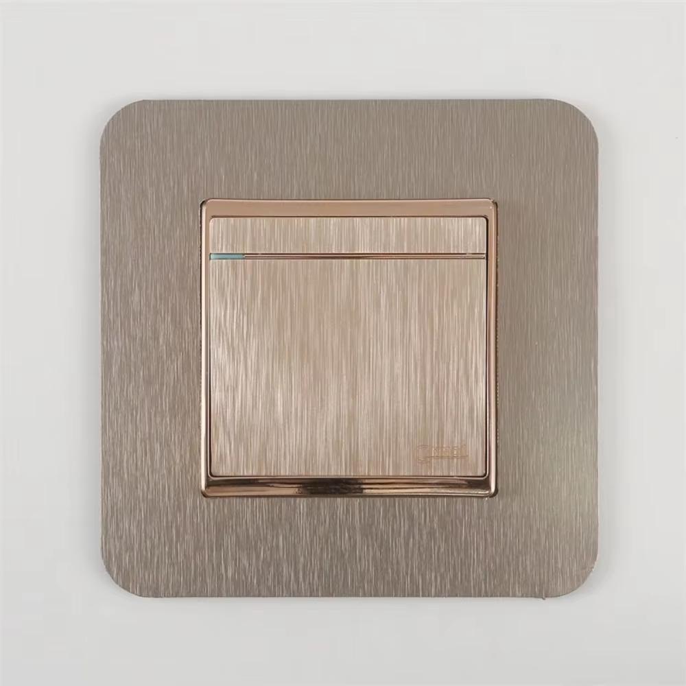 4pcs Modern Simple Anti-Dirty Buckle Type Non-Adhesive Dustproof Switch Protective Cover Outlet Wall Sticker Aluminum Socket Fra