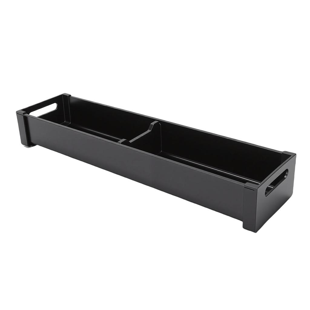 Silverware Drawer Organizer Aluminum Adjustable Kitchen Utensil Tray Flatware and Utensil Holder for Spoons Forks Black