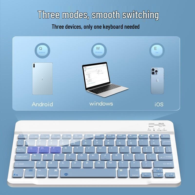 Ultra-Thin Portable Bluetooth Keyboard & Mouse Set for iPad, Tablet, and 10-Inch Android Phones
