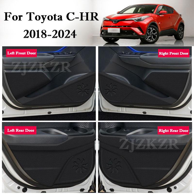 Voor Toyota C-HR CHR 2018 - 2024 Auto Deur Anti-Stoot Pad Koolstofvezel Deuren Beschermende Sticker Auto Interieur Modificatie