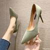Fashion Ladies Pointed High-heel New Suede Minimalist Shoes Fashion Elegant Pumps Trendy Versatile Anti Slip Women Shoes Zapatos Mujer