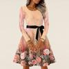 Women's Casual Fashion Long Sleeve  Vintage Long Dresses