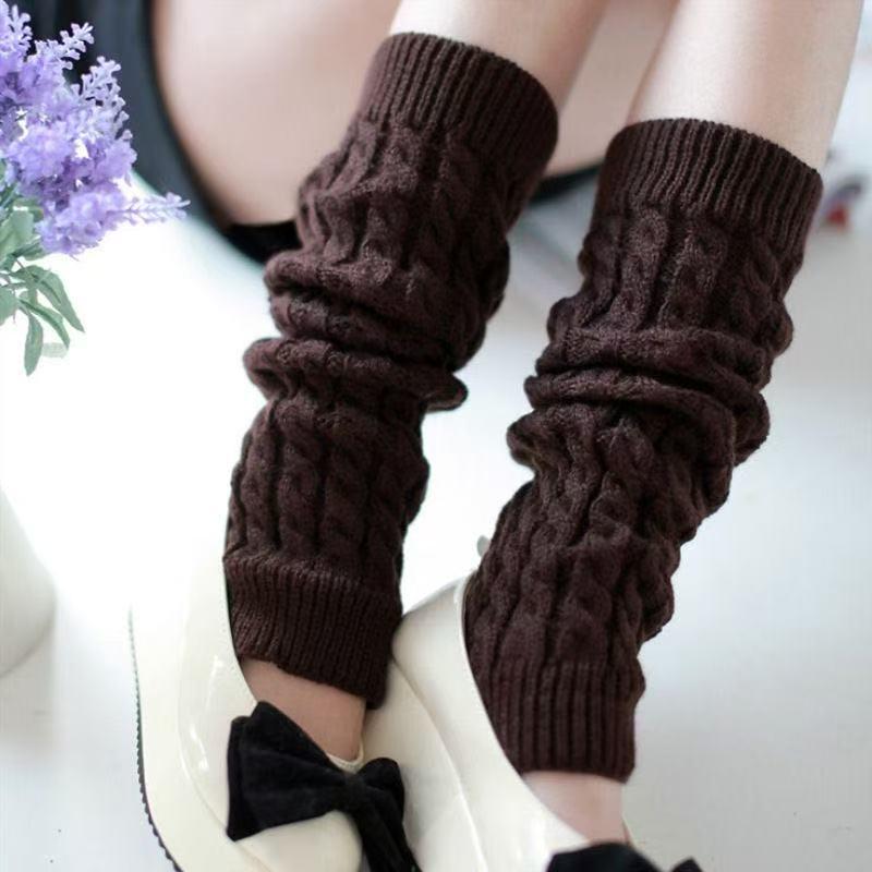 Chunky Knit Korean Style Leg Warmers - Autumn/Winter Women's Slouch Socks