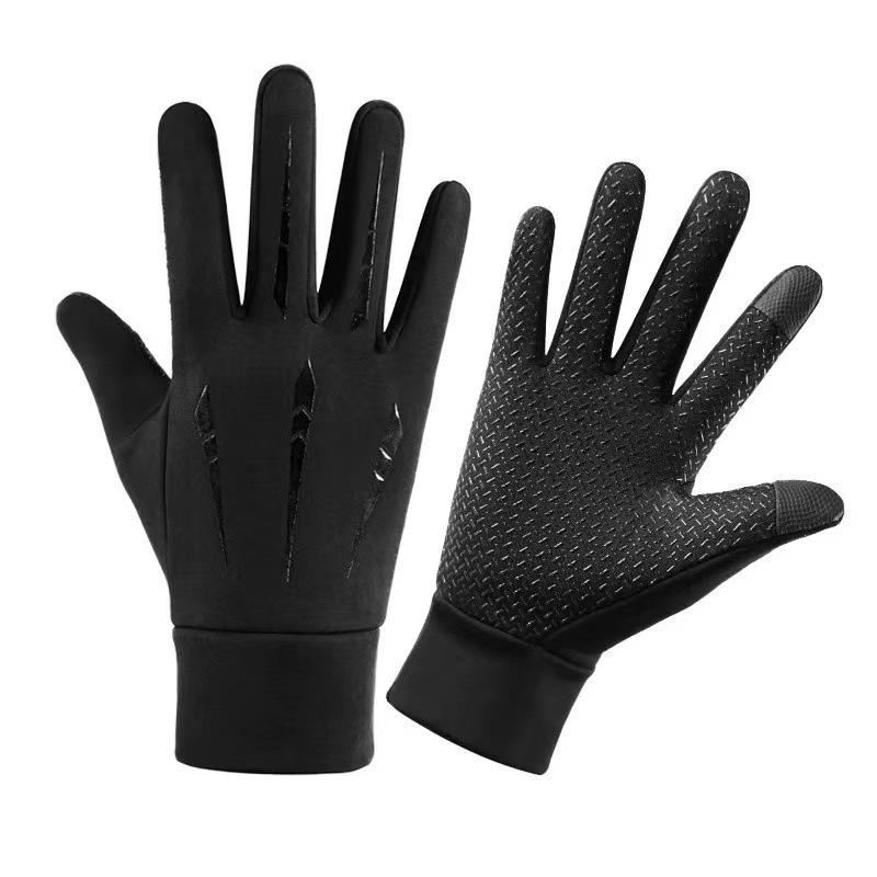 Suede gloves men's and women's season outdoor velvet thickened warm non-slip takeaway rider gloves