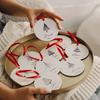 Personalized 5Pcs Christmas Tree Wood Ornament Minimalist Tree Baubles Winter Wedding Favors Keepsake Home Hanging Decoration