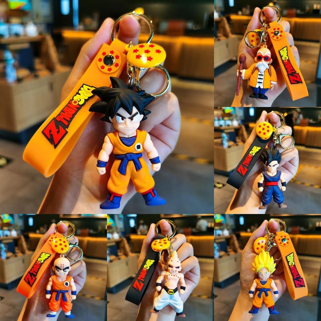 Adorable Dragon Ball Keychain Goku Pvc Figurine Cute Anime Car Pendant Gift