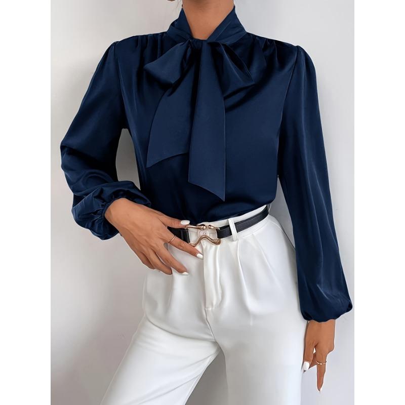 YYFS Damemote Uformelt vår, høst ensfarget trykk med lange armer bluser og skjorter