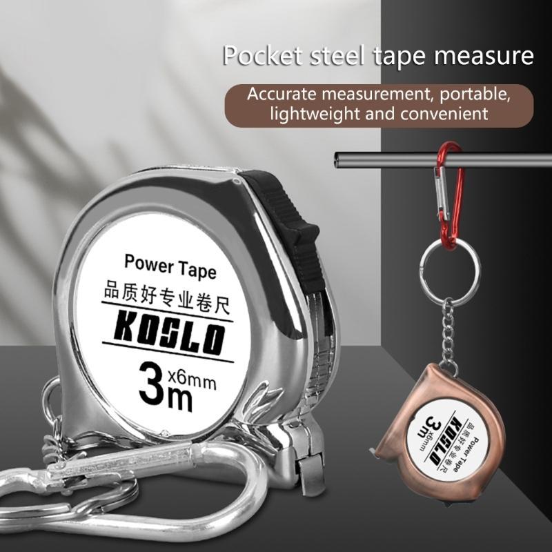 Compactly 3Meter Carbon Steel Measuring Tape with Carabiner Lightweight ABS Housing For Precise Measurement Tool