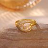 Fashion Gold Color Open Rings For Women Zirconia Moon Star Cross Adjustable Finger Ring Flower Romantic Aesthetics Jewelry Gift