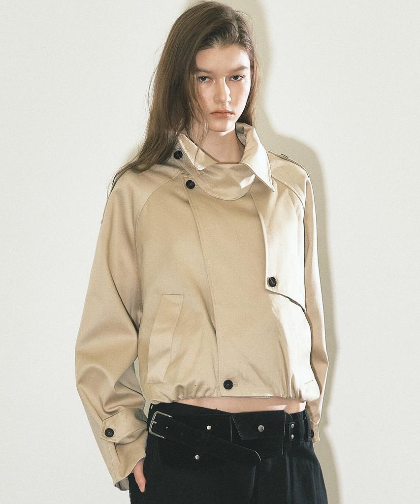 NICK&NICOLE Washed Cotton Trench Jacket_Beige
