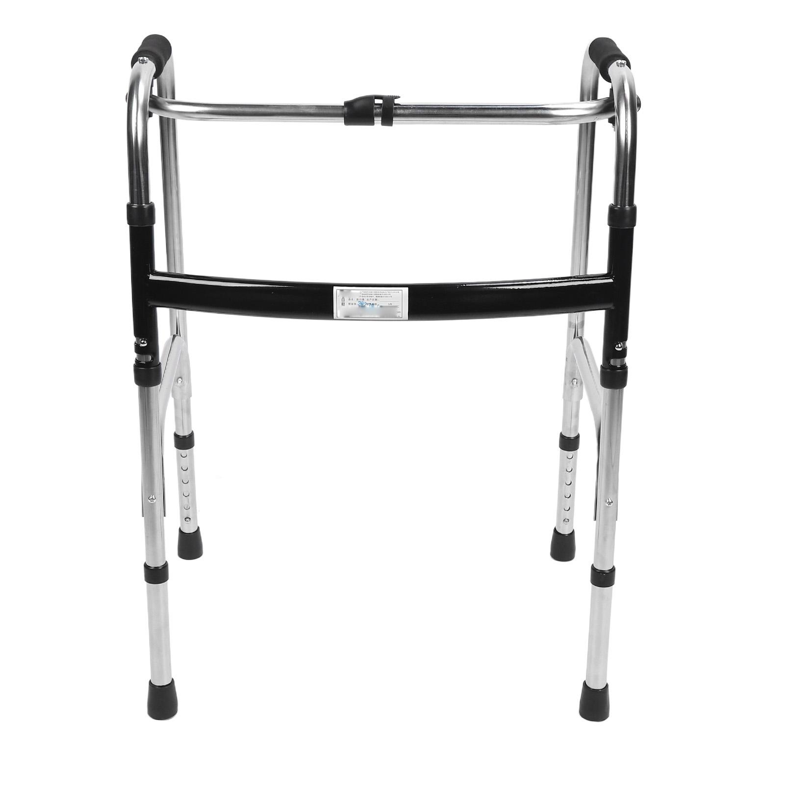 

Ходунки складные для пожилых людей с регулировкой высоты из нержавеющей стали, портативные для восстановления, ходунки для пожилых людей, серебристо-черные