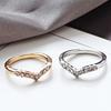 1pcs V-shaped Ring, Uniquely Designed Minimalist Ring, Full Diamond Heart-shaped Tail Ring Decoration.